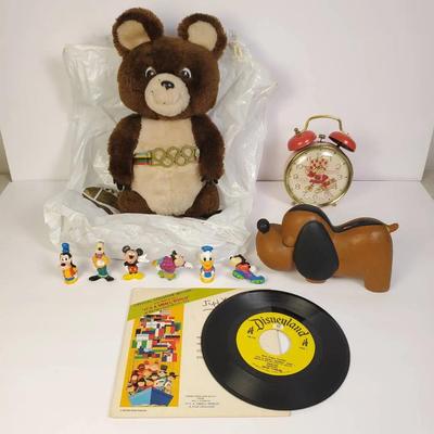 Vintage Disneyland Poster, Strawberry Shortcake Alarm Clock, 1980 Moscow Olympics Bear & More 