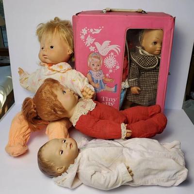 Vintage Dolls: 1958 American Character Infant; Mattel Baby Secret & Tiny Chatty Baby With Case, More
