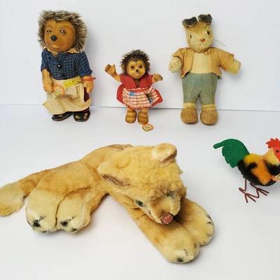Vintage Steiff Micki & Mucki Hedgehogs, Rooster, Lion And More