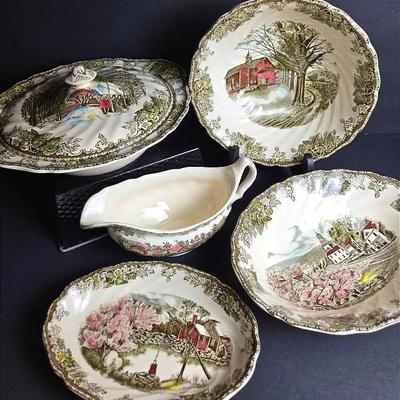 Johnson Brothers Friendly Village Serving Dishes & Gravy Boat
