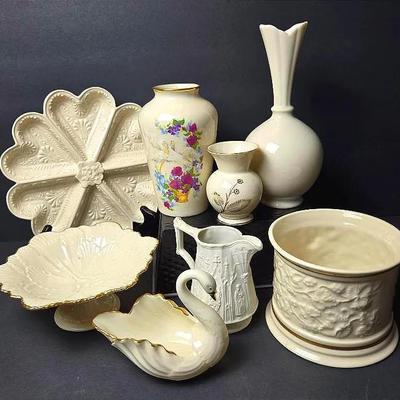 Portmeirion British Heritage Creamer; Lenox Swan Dish, Planter, Vase; Heart Cookie Mold; More