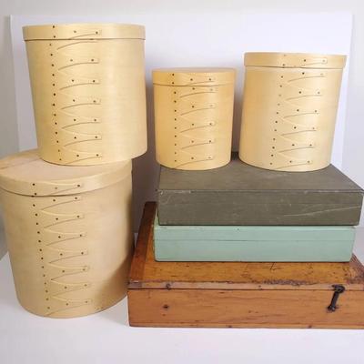 Nesting Shaker Boxes & Vintage Wood Cases 