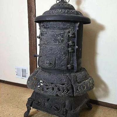 Antique Acme Oakley Cast Iron Wood Burning Stove