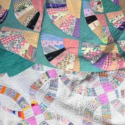 Vintage Handmade Quilts: Grandmother’s Fan & Double Wedding Ring