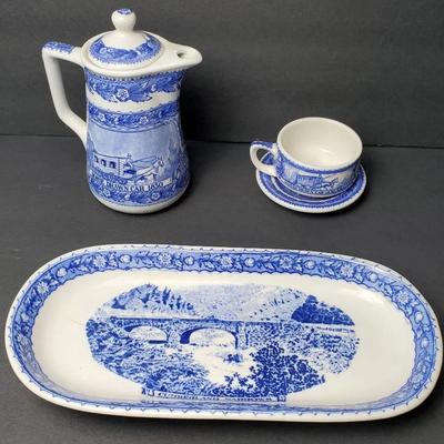 Baltimore & Ohio Railroad 1927 Shenango Chocolate Pot, Plus Demitasse Cup & Saucer, Oval Plate