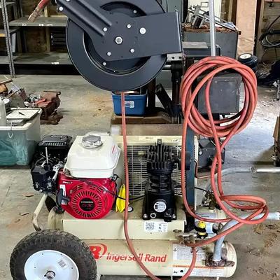 Ingersoll Rand Gas-Powered Air Compressor with Honda GX160 & Hose Reel