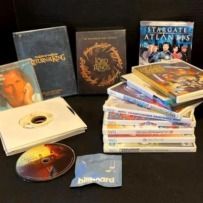 Wii Games, DVDs Featuring Lord of the Rings, & Vintage 45s