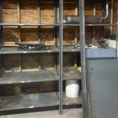 Set of Two Heavy-Duty Metal Shelving Units with Extra Parts