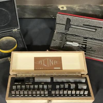 Precision Tools & Gauges – Starrett Depth Micrometer Set, DoAll Optical Flat & Alina Gauge Blocks