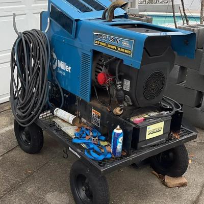 Miller Bobcat 250 NT Welder/Generator on Heavy-Duty Four-Wheel Trailer