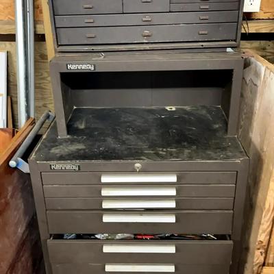 Kennedy Metal Rolling Tool Chest with Top Box & Contents