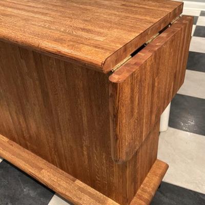 Butcher block bar on wheels