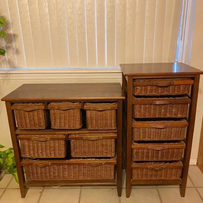 Wicker Storage Tables 