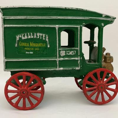 Vintage Cast Iron McCallaster General Mercantile Delivery Truck 