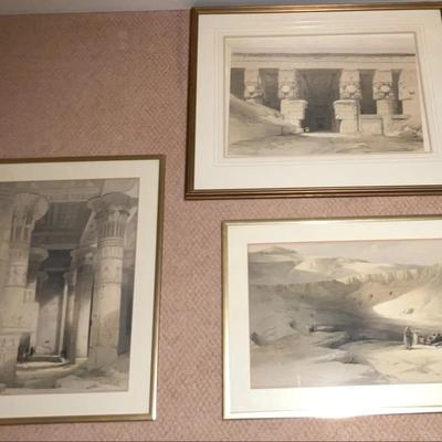 Vintage David Roberts lithograph prints