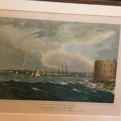 Engraved Art Of New York From Governors Island