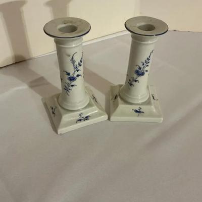 French Ceramic Candlesticks