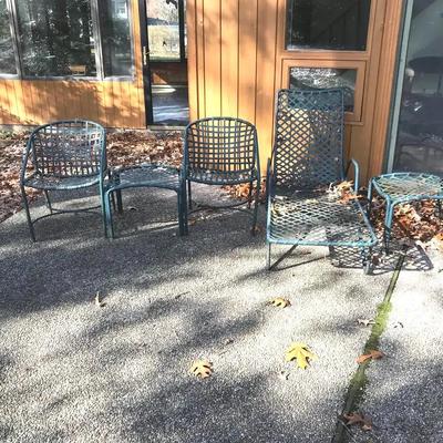 Patio Lounge Chair, Two Side Chairs And Side Tables