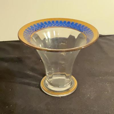 Hand Painted Glass Compote 