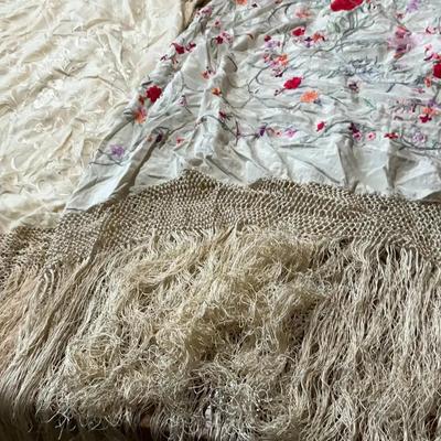Two Vintage Fringed Table clothes
