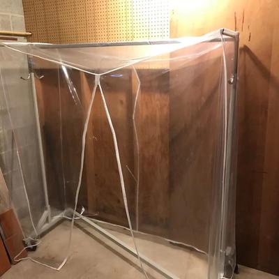 Simple Houseware Z Garment Rack With Clear Cover