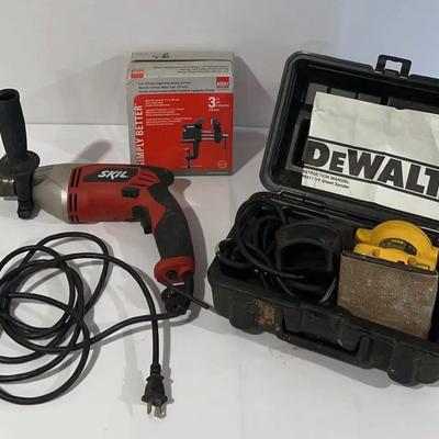 Set Of Power Tools- Skil Hammer Dril & Dewalt Sander & Bessey Clamp