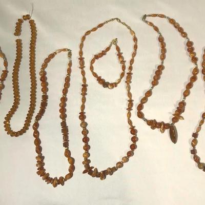 Handmade “Amber Glow” Beaded Necklaces & Bracelets Jewelry Collection 