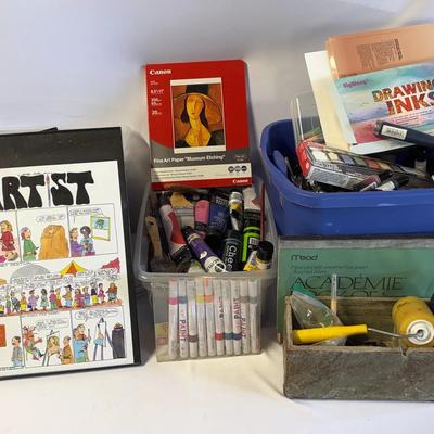 Large Mystery Lot Of Art Supplies