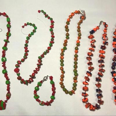 Handmade “Tutti Frutti”  Beaded Necklaces, Earring & Bracelet Jewelry 