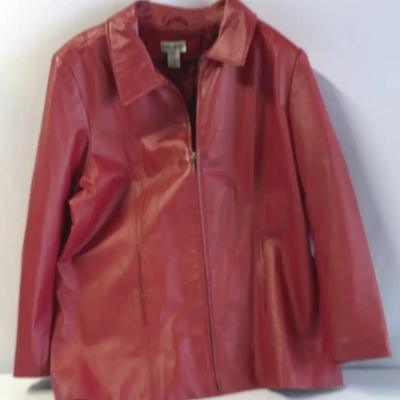 Kim Rogers Leather Red Coat