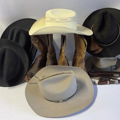 Cowboy Boots, Hats & Belt