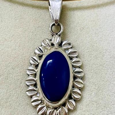 Mexico Sterling Silver Lapis Lazuli Pendant