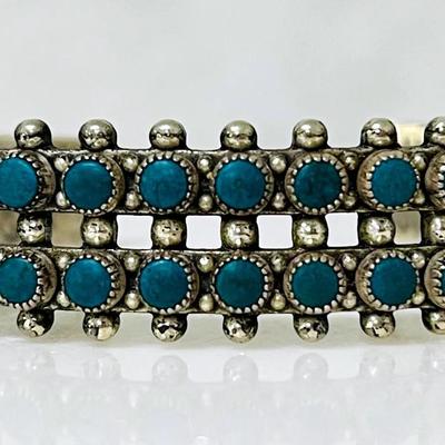 Native American Style Turquoise Sterling Silver Bracelet