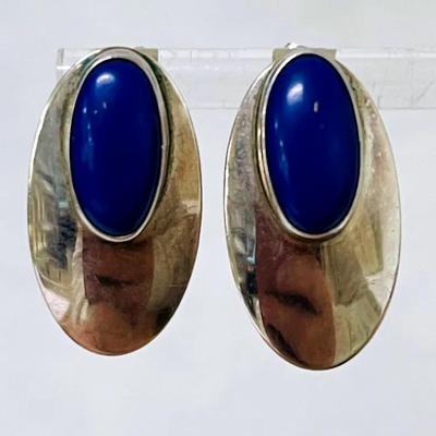 Sterling Silver Lapis Lazuli Stone Earrings