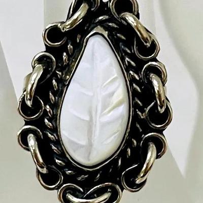 Mexican Silver Mother of Pearl Ring