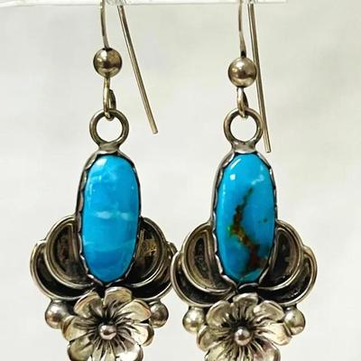 Signed “VO” Sterling Silver Earrings 