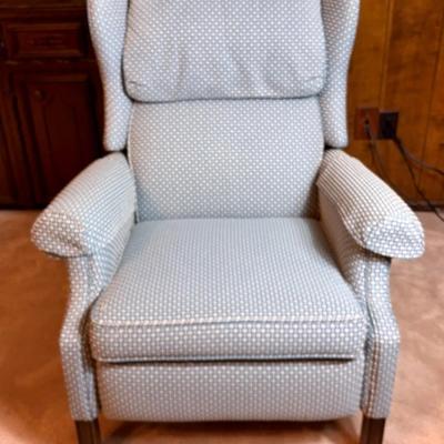 Fabric Manual Recliner in Soft Blue