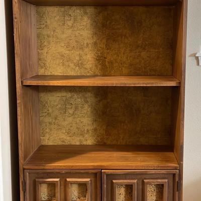 Wood Shelving Unit With Doors