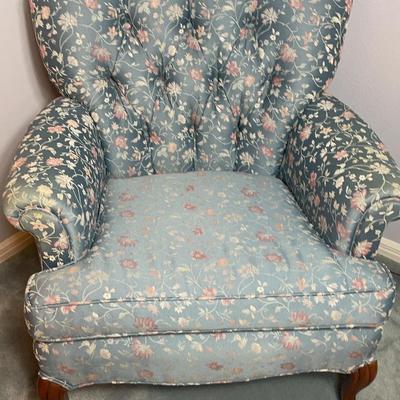 Wingback Pink and Blue Armchair II