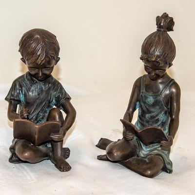 bronze Children Bookends