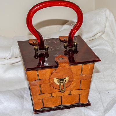 1950s Dorsett Rex Basket Lucite Purse 