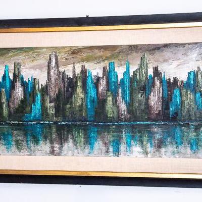 Original Oil on Canvas "Skyline" by Jean MAIO 