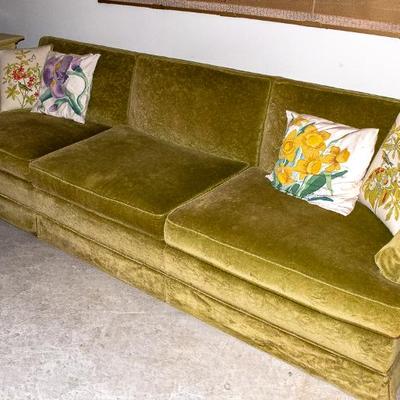 Mid Century Olive Green Sofa