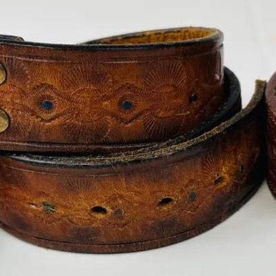 Vintage Tooled Leather Belts 