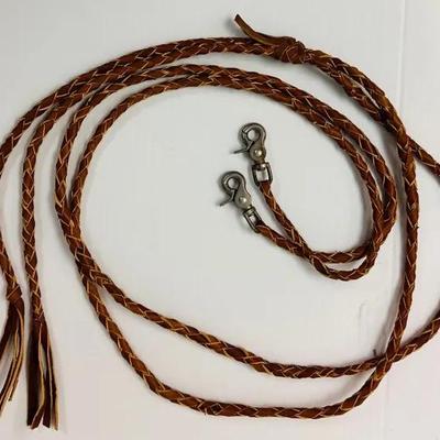 Braided Leather Roping Reins
