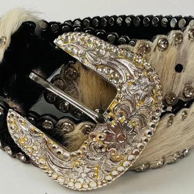 Rhinestone Cowhide Belt “Nocona Belt Co.”