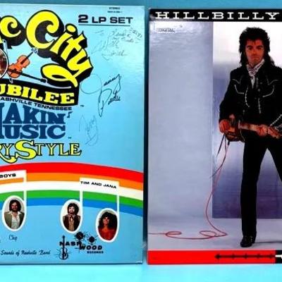 Signed Country and Rock Vinyl Collection: Wally Fowler and Marty Stuart