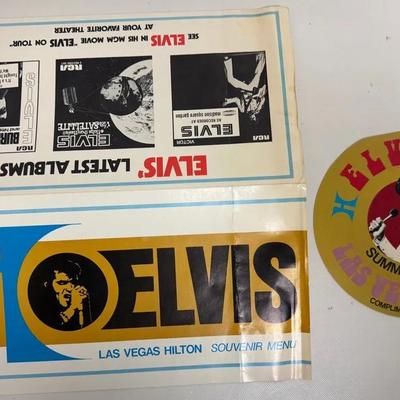 Rare "Elvis" Menu Souvenir