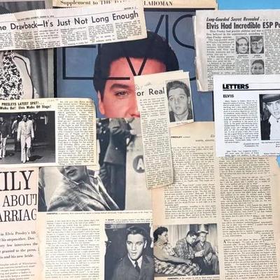 Vintage Elvis Newspaper Clippings 