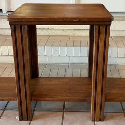 Two Level Light Wooden Entry Table 